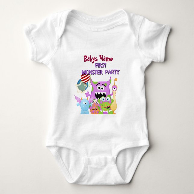 Camiseta do partido do monstro dos bebês adoráveis (Frente)