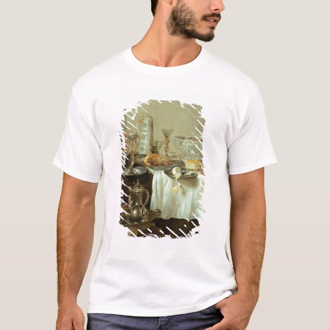 Camiseta Do pequeno almoço vida ainda, 1638 (Frente)