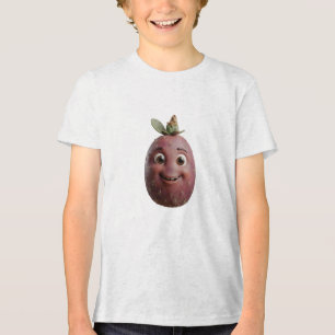 Camiseta do Personagem do Cacto Pérola Roxo Fofo