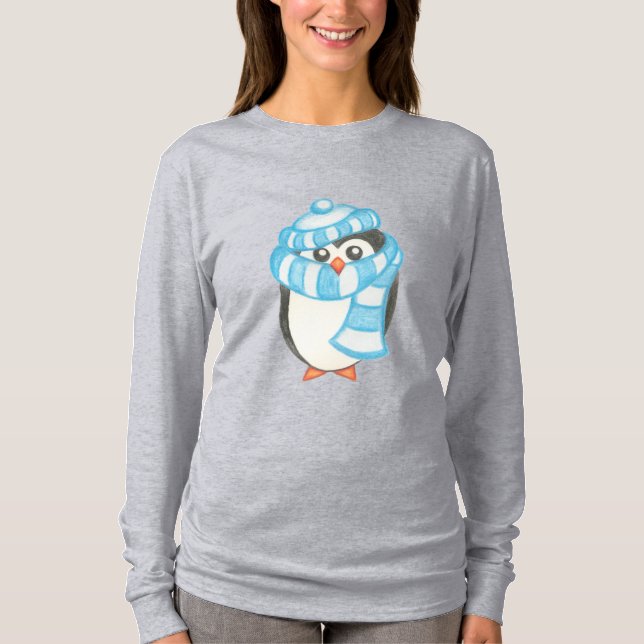Camiseta do Pinguim de Natal (Frente)