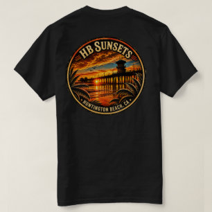 Camiseta do Pôr do Sol do Pier de Huntington Beach