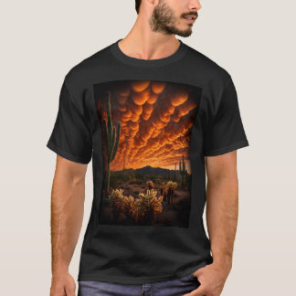 Camiseta do Pôr do Sol no Deserto com Nuvens Mamma
