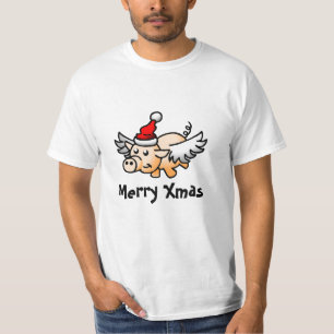 Camiseta do Porco Voador de Natal