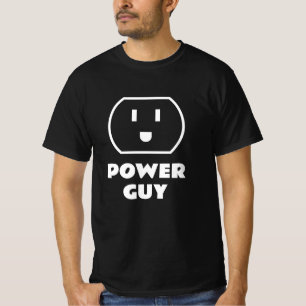 Camiseta do Power Guy tomada. Camiseta divertida p