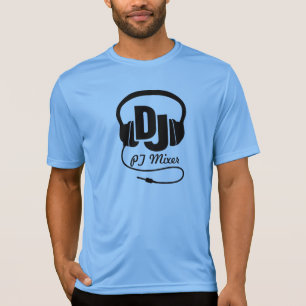 Camiseta Do preto conhecido dos fones de ouvido do DJ