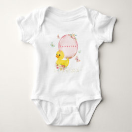 Camiseta do primeiro aniversário da menina PATO DE