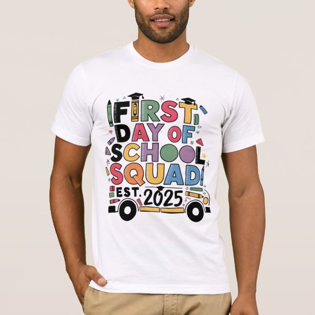 Camiseta do primeiro dia do esquadrão escolar - Vo (Frente)
