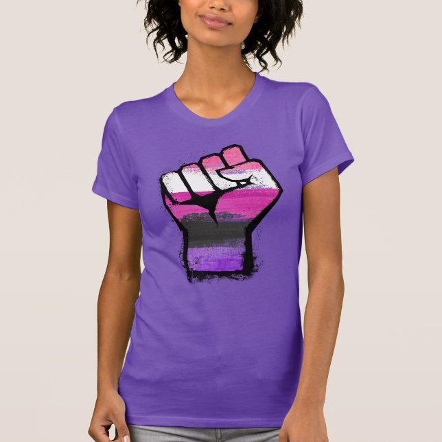 Camiseta do Punho do Orgulho Genderfluid (Frente)