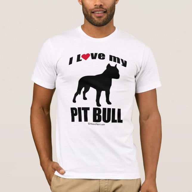 CAMISETA DO "RAÇA CÃO" - PITBULL - "EU AMO MEU PITBULL " (Frente)