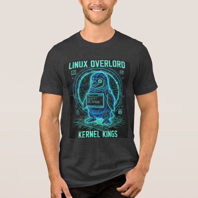 Camiseta do rei do kernel overlord Linux (Frente)