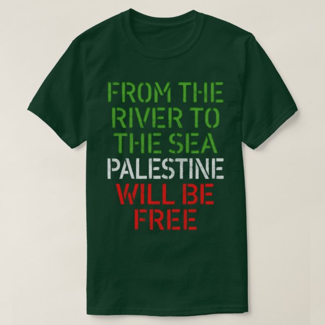 Camiseta Do Rio Ao Mar A Palestina Ficará Livre1 (Frente do Design)