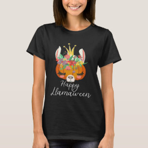 camiseta do rosto de abóbora do Llama Llama do Hal