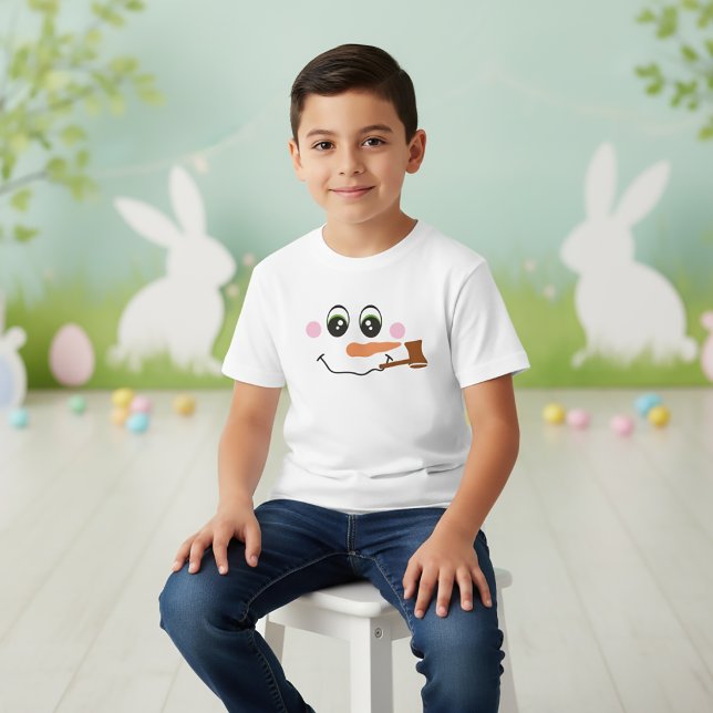 Camiseta do Rosto do Boneco de Neve com Cano para  (Criador carregado)