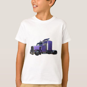 Camiseta Do roxo caminhão metálico semi na opinião dos t