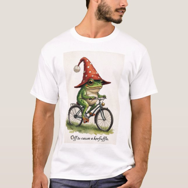 Camiseta do Sapo Engraçado: Pronto para Causar uma (Frente)