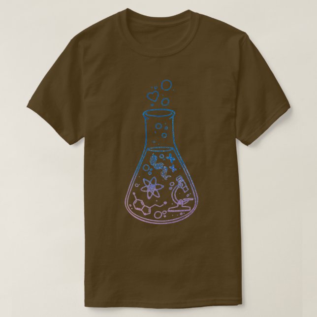 Camiseta do Science Glass Flask Biotech Microbiology Lab (Frente do Design)
