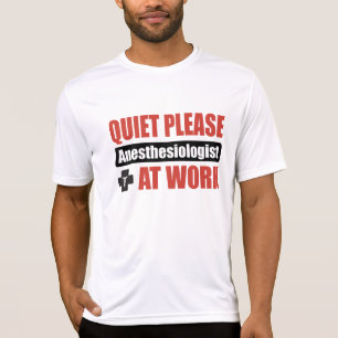 Camiseta Do silêncio Anesthesiologist por favor no trabalh