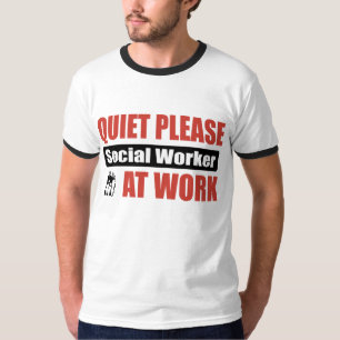 Camiseta Do silêncio assistente social por favor no