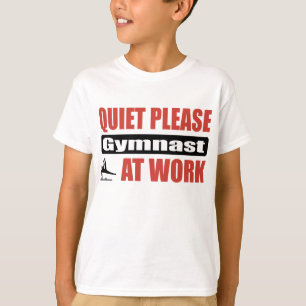Camiseta Do silêncio Gymnast por favor no trabalho