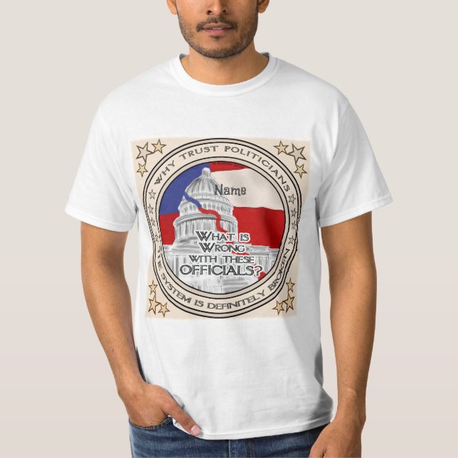 Camiseta do Sistema Político Quebrado (Frente)