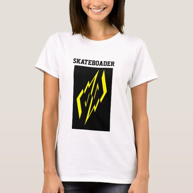 Camiseta do Skateboader Amarelo Preto (Frente)