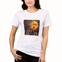 Camiseta do Sol e da Lua – Camiseta de Arte Celest