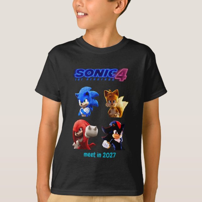 Camiseta do Sonic para crianças (Frente)