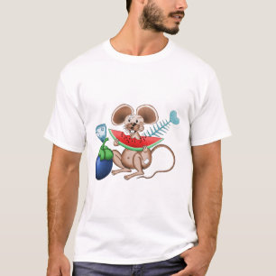 Camiseta do Sr. Rato desfrutando de sua refeição