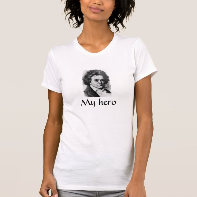 Camiseta Do "t-shirt de Beethoven meu herói" (Frente)