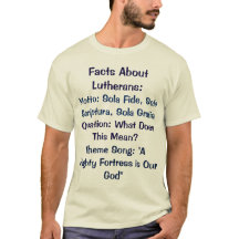 Do "t-shirt dos fatos Lutheran"