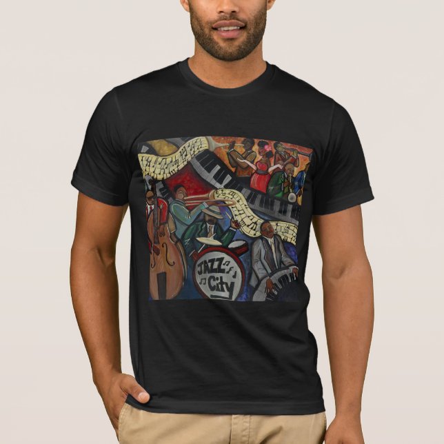 Camiseta Do "t-shirt dos homens da cidade jazz" (Frente)