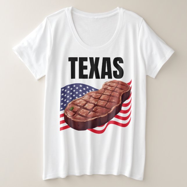 Camiseta do tamanho mais "T" feminino do Texas (Frente do Design)