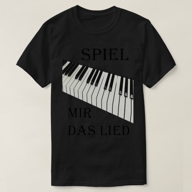 Camiseta do teclado de piano com dizer (Frente do Design)