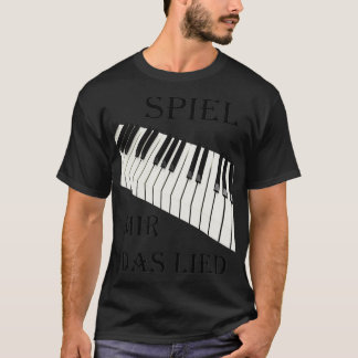 Camiseta do teclado de piano com dizer