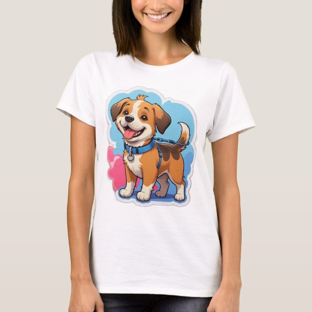 Camiseta do Tempo Walkies - Cachorro Divertido Cam (Frente)