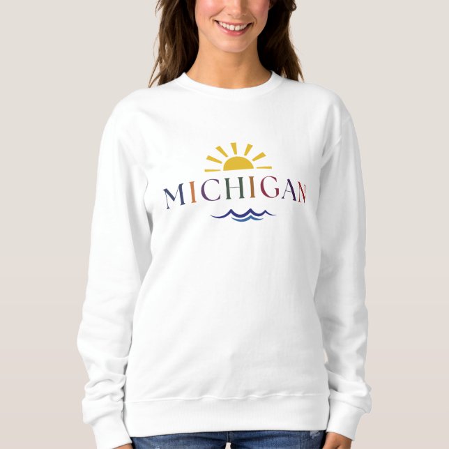 Camiseta do Texto do Arco-Íris de Michigan (Frente)
