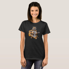 Camiseta do Tigre Engraçado Rock Star