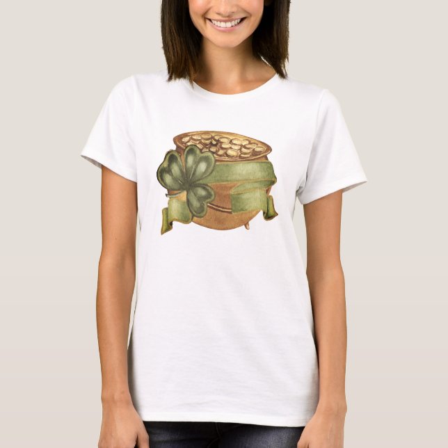 Camiseta do Trevo da Sorte do Dia de São Patrício (Frente)