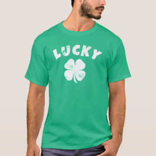 Camiseta do Trevo de 4 Folhas Sortudo do Dia de Sã