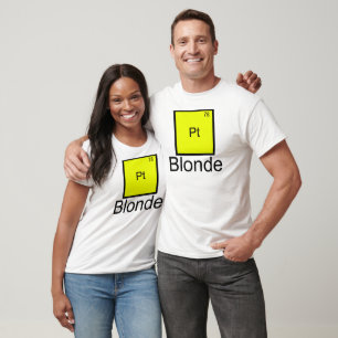 Camiseta do Trocadilho do Elemento Platina Loira