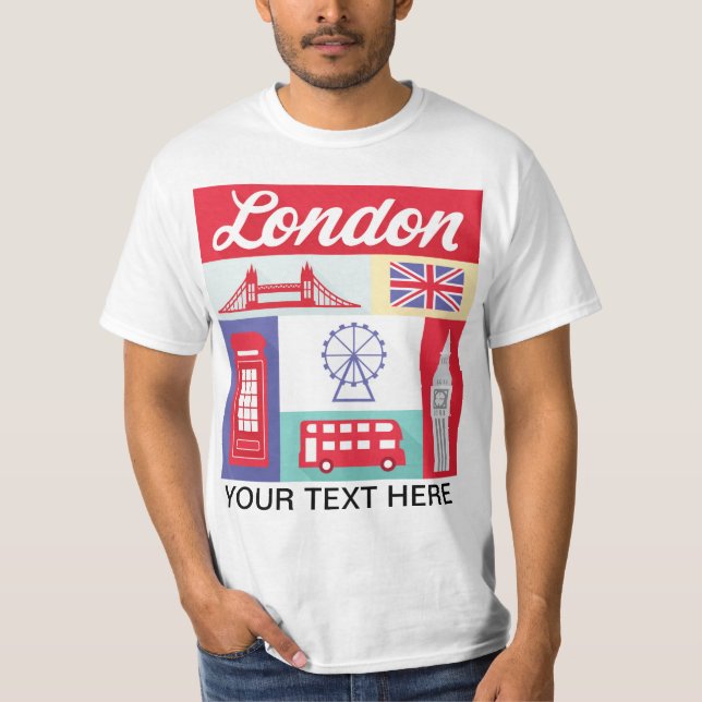 Camiseta do tshirt europeu da cidade de Londres Inglaterra (Frente)