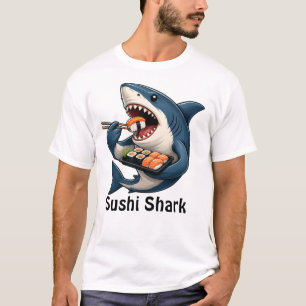 Camiseta do Tubarão de Sushi Engraçado