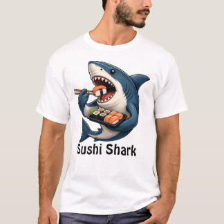 Camiseta do Tubarão de Sushi Engraçado