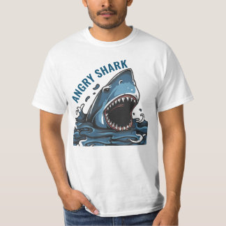 camiseta do tubarão zangado 