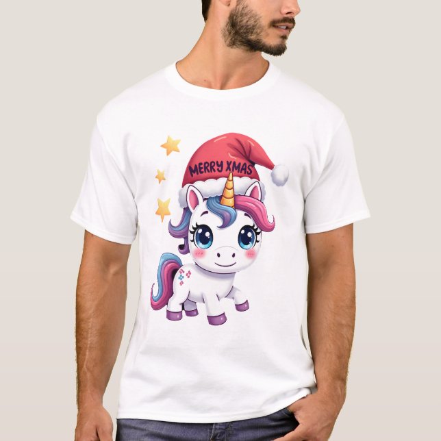 Camiseta do Unicórnio de Natal (2) (Frente)