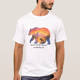 Camiseta do Urso do Pôr do Sol Cênico