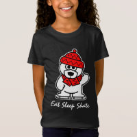 Camiseta do urso polar de patinação no gelo animad