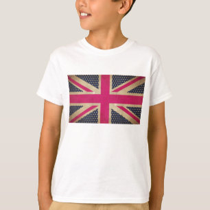 Camiseta do velho Jack Union em Bandeiras Rosa