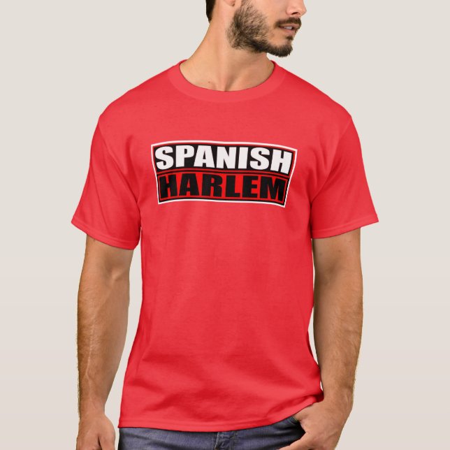 CAMISETA DO "VERMELHO E PRETO DE HARLEM ESPANHOL" (Frente)