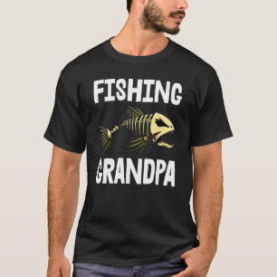 Camiseta do Vô Pescador Esqueleto de Peixe Osso Ca